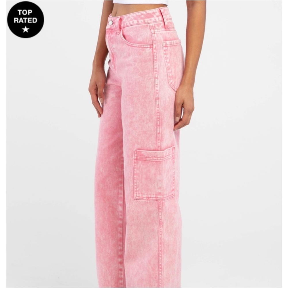 Full Tilt Pink Frosted Cargo Jeans Size 24 waist